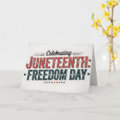 Retro Juneteenth Typography, Black Freedom Day Kaart (Gele Bloem)