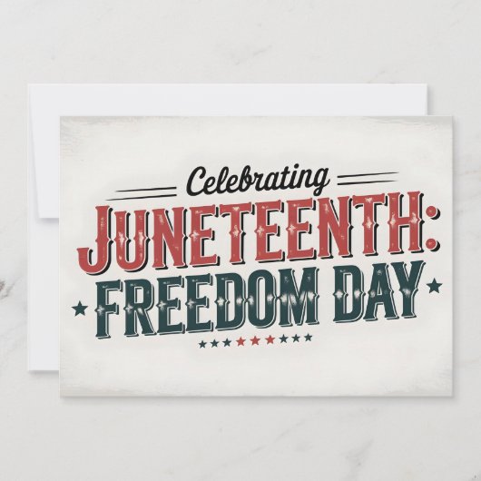 Retro Juneteenth Typography, Black Freedom Day Save The Date (Voorkant)