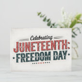 Retro Juneteenth Typography, Black Freedom Day Save The Date (Staand voorkant)