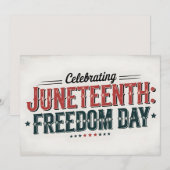 Retro Juneteenth Typography, Black Freedom Day Save The Date (Voorkant / Achterkant)