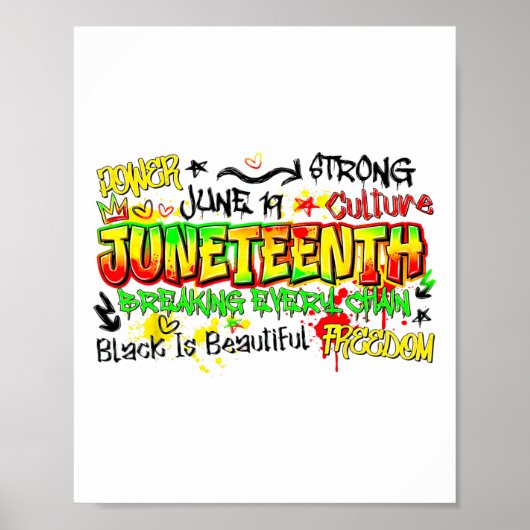Retro juni 19th Juneteenth 1865 Voor Vrouw Mannen Poster (Voorkant)