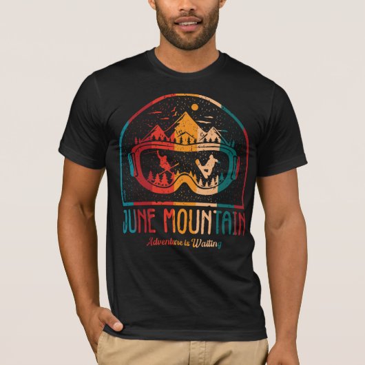 Retro Juni Mountain Ski Avontuur T-shirt (Voorkant)