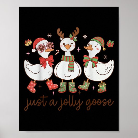 Retro Just A Jolly Goose Satan Christmas Holiday C Poster (Voorkant)
