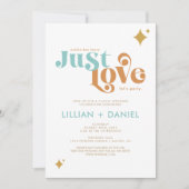Retro Just Love Casual Wedding Invitation Kaart (Voorkant)