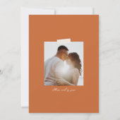 Retro Just Love Oranje and Cream Casual Wedding Kaart (Achterkant)