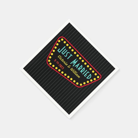 Retro Just Married Trouwservetten  Servet (Hoek)