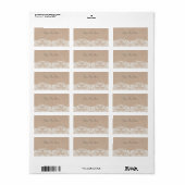 Retro jute & kant adreslabels etiket (Full Sheet)