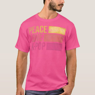 Retro K-Pop voor Teen Girls Vrouwen Kpop en Peace T-shirt