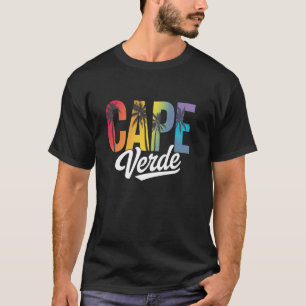 Retro Kaapverdië Zomer Strand bij het Ontwerp T-shirt