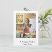 Retro Kaart..Een vrouwenwerk is nooit gedaan (Staand voorkant)