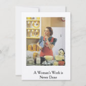 Retro Kaart..Een vrouwenwerk is nooit gedaan (Voorkant)