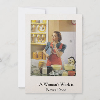 Retro Kaart..Een vrouwenwerk is nooit gedaan