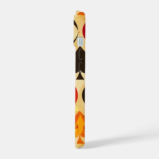 Retro Kaart Suits iPhone 15 Case (Linkerkant)