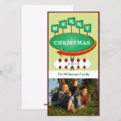 Retro Kaart van de Foto van het Teken van Kerstmis (Voorkant / Achterkant)