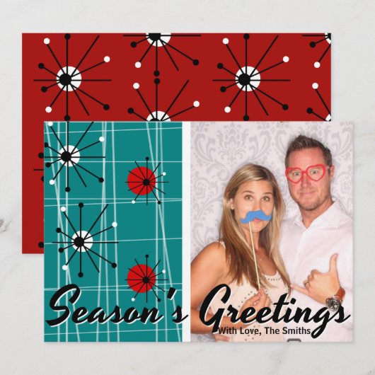 Retro Kaart van de Foto van Kerstmis van het (Voorkant / Achterkant)