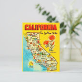 Retro kaart van de staat Californië (Staand voorkant)