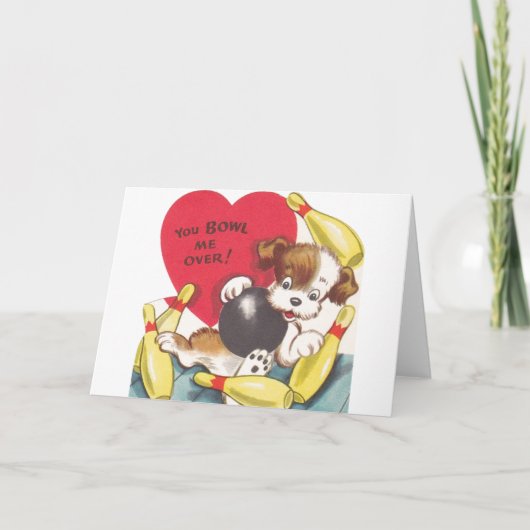 Retro Kaart van de Valentijnsdag van het Puppy van (Voorkant)