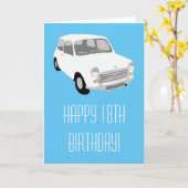 Retro Kaart van de Verjaardag van de Auto (Gele Bloem)