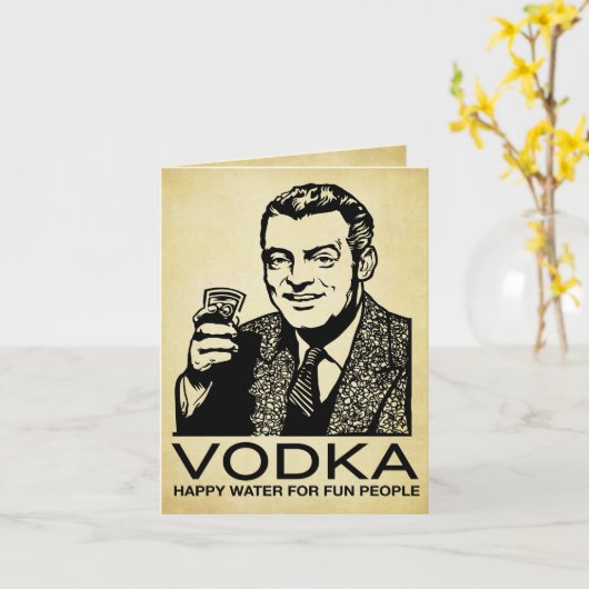 Retro Kaart van de wodka (Gele Bloem)