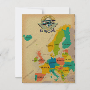 Retro kaart van Europa.