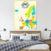 Retro kaart van Europa. Canvas Afdruk (Insitu (Slaapkamer))