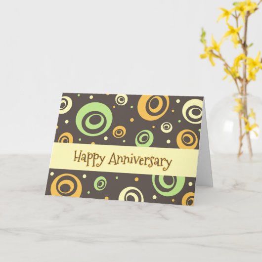 Retro Kaart van het Jubileum van de Werknemer (Gele Bloem)