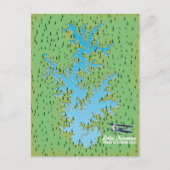 Retro-kaart van het meer Norman South Carolina Briefkaart (Voorkant)