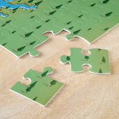 Retro-kaart van het meer Norman South Carolina Legpuzzel (Zijkant)
