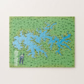 Retro-kaart van het meer Norman South Carolina Legpuzzel (Horizontaal)