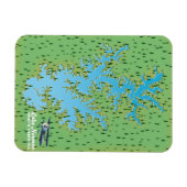 Retro-kaart van het meer Norman South Carolina Magneet (Horizontaal)