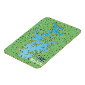 Retro-kaart van het meer Norman South Carolina Magneet (Linkerzijde)