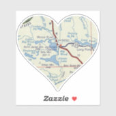 Retro kaart van Jackman Maine Sticker (Vel)