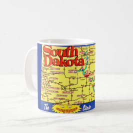 Retro kaart van South Dakota Mok