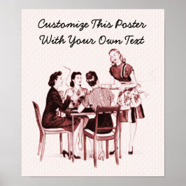 Retro-Kaarten en koffie Poster