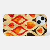 Retro kaartkleuren iPhone 15 case (Achterkant horizontaal)