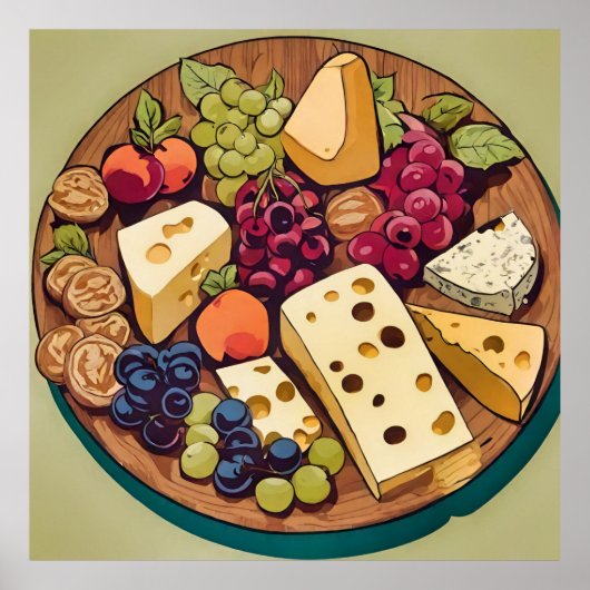 retro kaas bord poster (Voorkant)