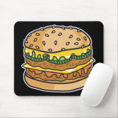 retro kaas hamburger muismat (Met muis)
