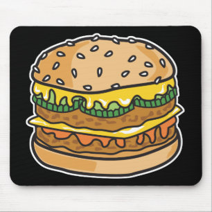 retro kaas hamburger muismat