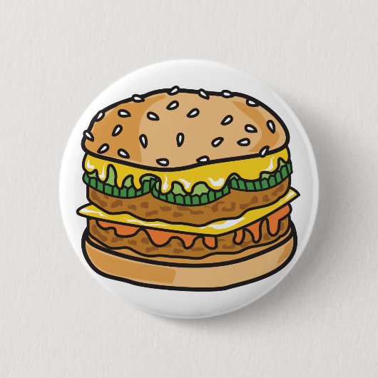 retro kaas hamburger ronde button 5,7 cm (Voorkant)