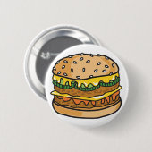 retro kaas hamburger ronde button 5,7 cm (Voorkant /achterkant)