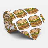 retro kaas hamburger stropdas (Opgerold)