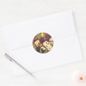 Retro kaasselectie met druiven ronde sticker (Envelop)