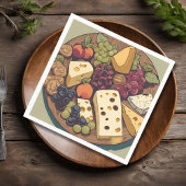 Retro kaasselectie met druiven servet