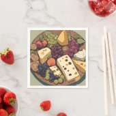 Retro kaasselectie met druiven servet (Insitu)