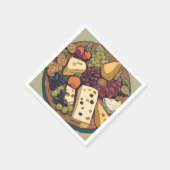 Retro kaasselectie met druiven servet (Hoek)