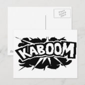 Retro KABOOM! Blast - zwart-wit Briefkaart (Voorkant / Achterkant)