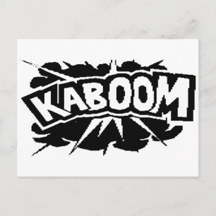 Retro KABOOM! Blast - zwart-wit Briefkaart