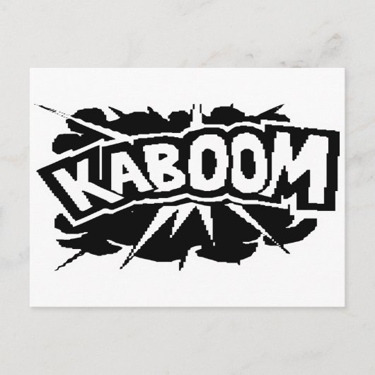 Retro KABOOM! Blast - zwart-wit Briefkaart (Voorkant)