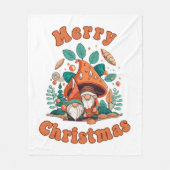 Retro Kabouter Kerstmis Fleece Deken (Voorkant)