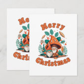 Retro Kabouter Kerstmis Informatiekaartje (Voorkant / Achterkant)